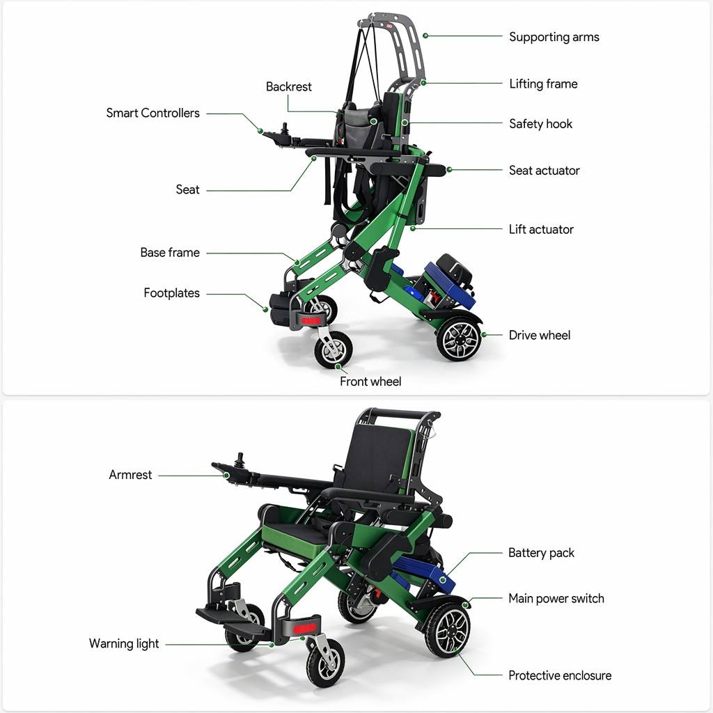 3 in 1 Child Electric Wheelchair with Standing Function | Pediatric Gait Trainer for Cerebral Palsy & Stroke Recovery - Image 5